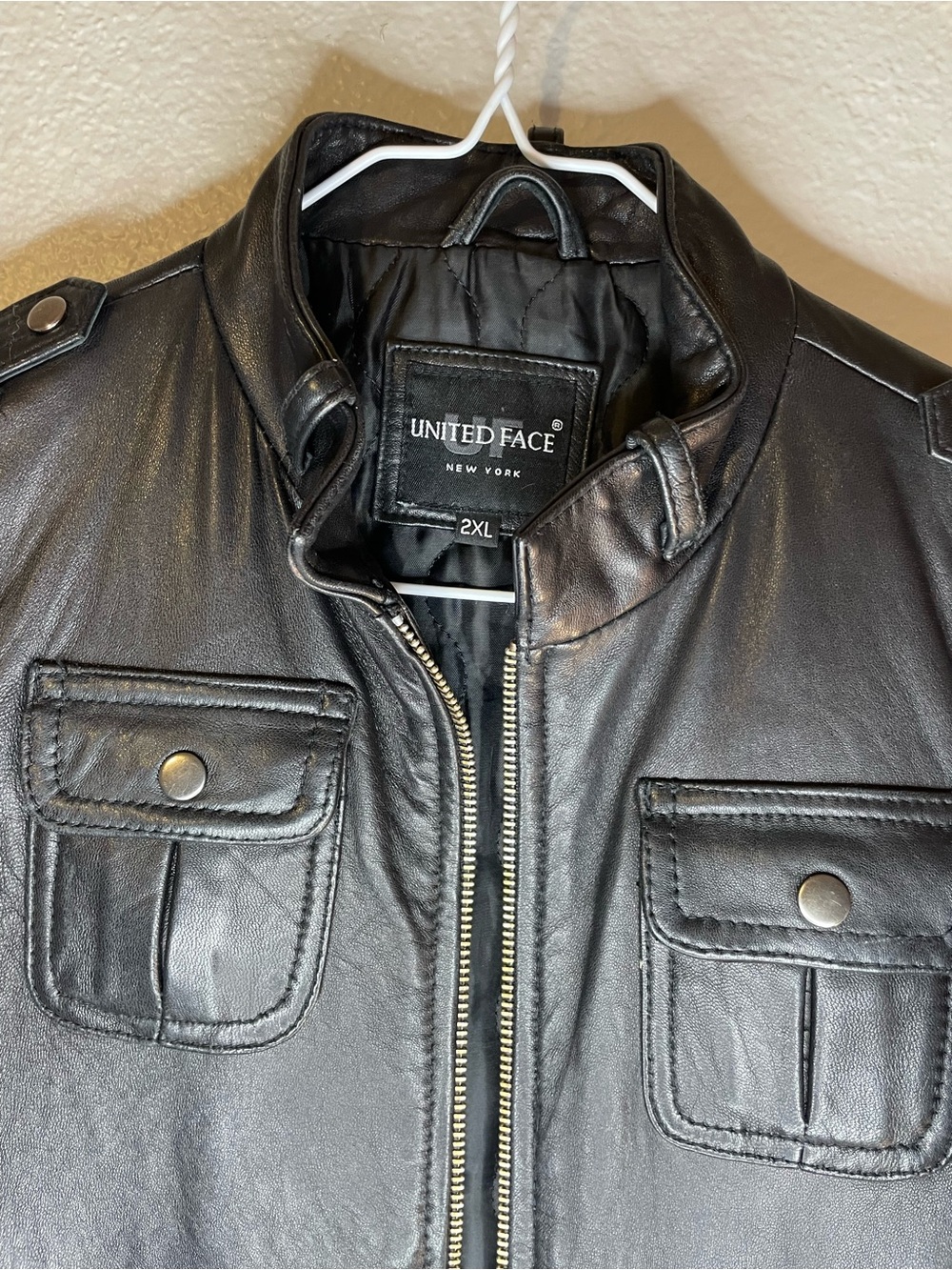 Women's Black Leather Bomber Jacket - Picture 3 of 7